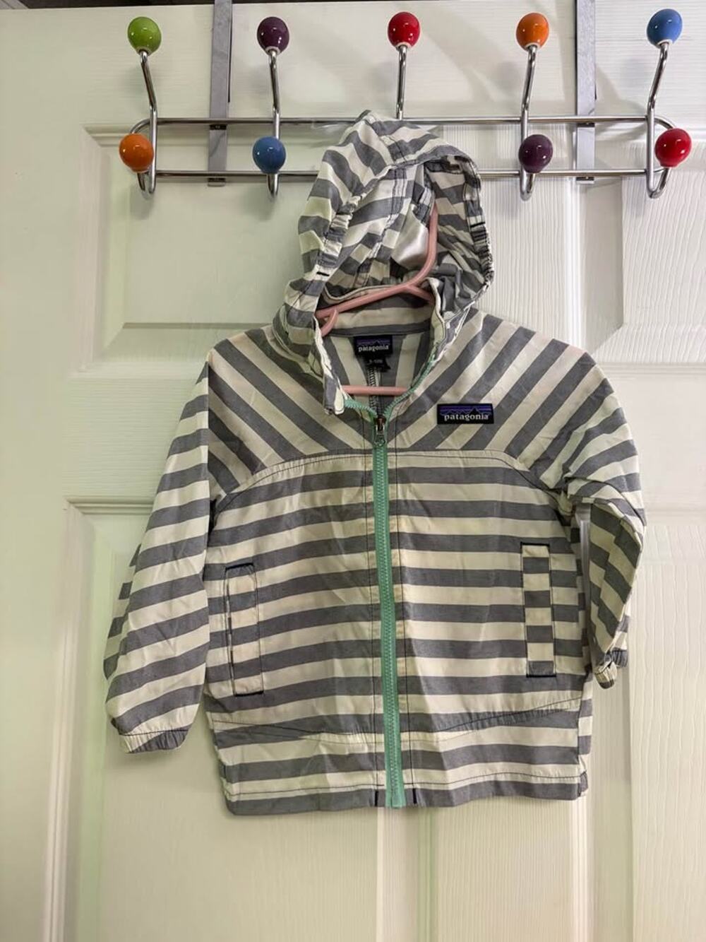 Patagonia striped hooded jacket 6-12M